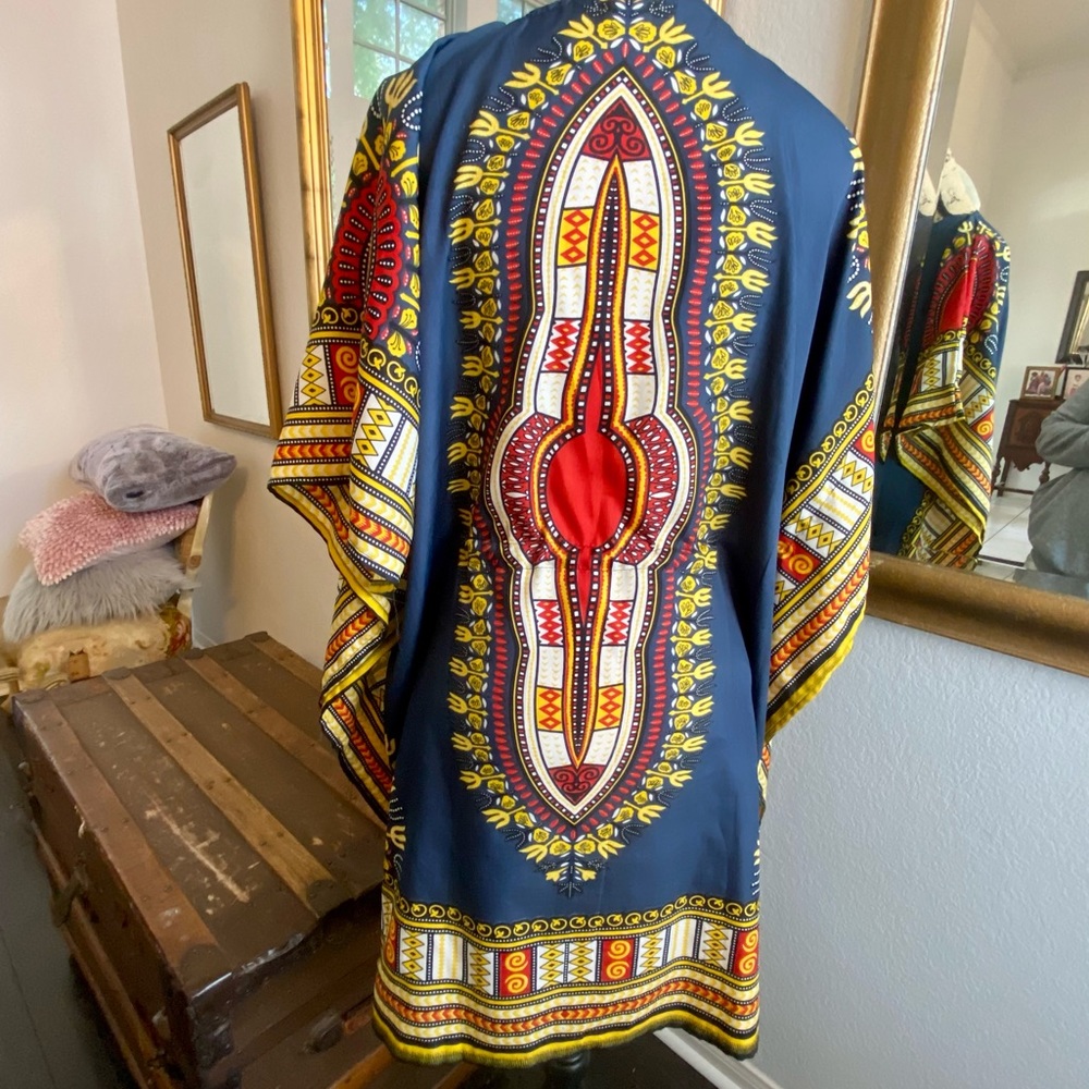 Multi Colored Coverup. Drawstring Around Waist Fo… - image 2